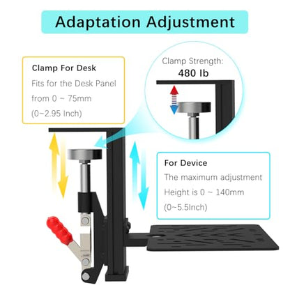 EG STARTS Desk Mount Clamp Sim Racing Wheel Stand Steering Shifter Mounts | For Logitech G25 G27 G29 G920 G923, For Thrustmaster T248 T300 T-GT TS-PC T330TS, Racing Steering Shifter Mounts