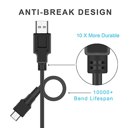 ECHZOVE Charger Compatible with Nintendo Switch, Charging Cable Compatible with Nintendo Switch, Charger Cable Compatible with Nintendo Switch Pro Controllers - Black (4.92ft) - color: Black