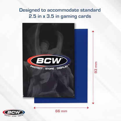 BCW Elite2 Matte Card Sleeves – Blue | Anti-Glare Front | Textured Back | Fits Standard 2.5" x 3.5" Cards - 100 Pack - color: Blue