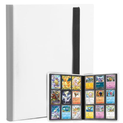 Trading Card Binder, 9 Pocket 20 Pages 360 Cards, Suitable for MTG, TCG(White) - color: White
