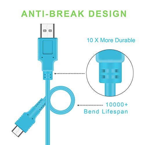 ECHZOVE Charger Compatible with Nintendo Switch, Charging Cable Compatible with Nintendo Switch OLED Model, Charger Cable Compatible with Nintendo Switch Pro Controllers - Blue (4.92ft) - color: Blue