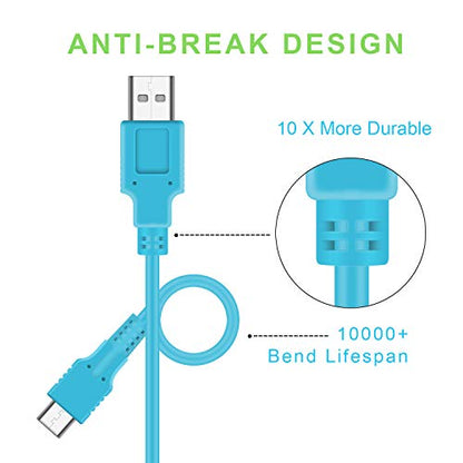 ECHZOVE Charger Compatible with Nintendo Switch, Charging Cable Compatible with Nintendo Switch OLED Model, Charger Cable Compatible with Nintendo Switch Pro Controllers - Blue (4.92ft) - color: Blue