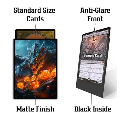 (D20 Guardian) 100% Hand-Drawn 100ct Textured Matte TCG/MTG Card Art Sleeves by Realm Guard
