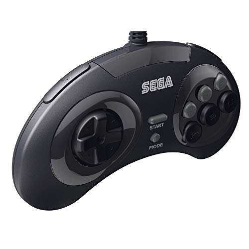 Retro-Bit Official Sega Genesis USB Controller 8-Button Arcade Pad for Sega Genesis Mini, Switch/Switch 2, PC, Mac, Steam, RetroPie, Raspberry Pi - USB Port (Black) - color: Black