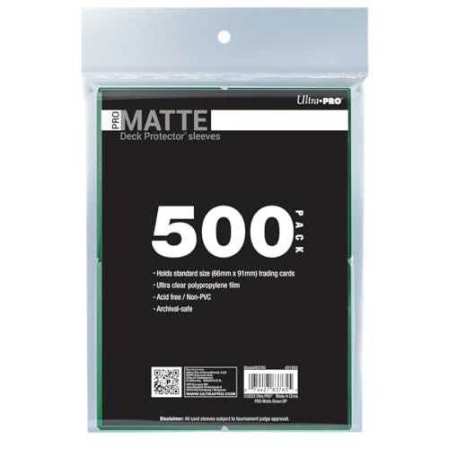Ultra PRO - 500ct Green PRO-Matte Standard Card Sleeve Deck Protector, Protect & Store Collectible Cards, Sports Cards, MTG, D&D Cards, Sized to Fit Standard Size Cards, High Clarity Matte Finish - color: 500ct Matte Green