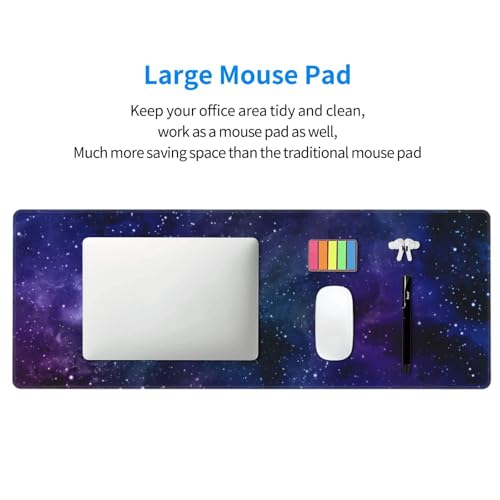 Purple Galaxy Nubula Large Gaming Mouse Pad Desk Mat, Extended Keyboard Mouse Pad Mousepad with Non-Slip Base and Stitched Edge Mouse Mat Desk Pad Mouse Pads for Desk Home Office, 31.5 x 11.8 - color: Purple Galaxy 03