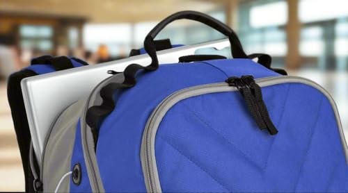 Broad Bay College Logo Backpack | Official Logo, Padded Laptop Computer Section, Premium 600 Denier Nylon Fabric, - color: Blue & Gray