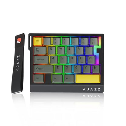 AJAZZ AK029 Wired One-Handed Hall Effect Mechanical Gaming Keypad, 29 Keys | Magnetic Switch, Rapid Trigger, 8KHz Polling, SOCD/DKS, RGB Backlit, Web Driver Customizable, Portable, Black Gray - color: Black Gray