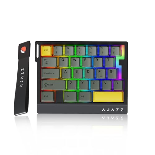 AJAZZ AK029 Wired One-Handed Hall Effect Mechanical Gaming Keypad, 29 Keys | Magnetic Switch, Rapid Trigger, 8KHz Polling, SOCD/DKS, RGB Backlit, Web Driver Customizable, Portable, Black Gray - color: Black Gray