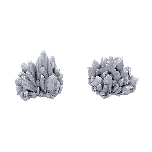 EnderToys Rocks with Crystal Clusters - DND Terrain Compatible with Dungeons and Dragons, 28mm Miniature Wargaming, Tabletop RPGs, Wargame Scenery