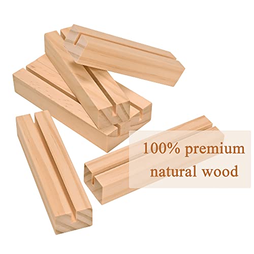 WILLOWDALE 12Pcs Wedding Place Card Holders for Table, Table Number Holders | Acrylic Table Numbers Holders for Wedding Reception, Picture & Photo Holder Wood Display Stand for Home and Party Decoration - size: 12pcs 3.9" Rectangle