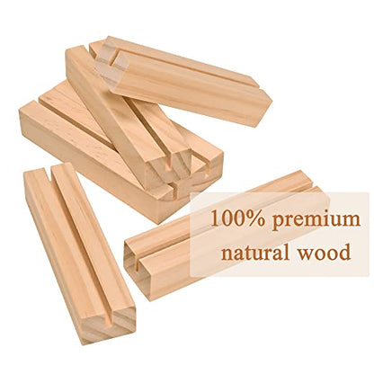 WILLOWDALE 12Pcs Wedding Place Card Holders for Table, Table Number Holders | Acrylic Table Numbers Holders for Wedding Reception, Picture & Photo Holder Wood Display Stand for Home and Party Decoration - size: 12pcs 3.9" Rectangle