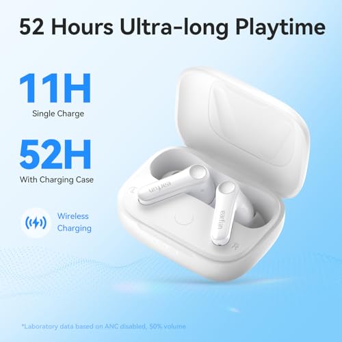 EarFun Air Pro 4 Adaptive Hybrid Noise Canceling Wireless Earbuds, 6 Mics | Qualcomm Snapdragon Sound, aptX Lossless, LDAC Hi-Res Audio, 52H Playtime, Bluetooth 5.4, In-Ear Detection, Glossy White - color: Glossy White