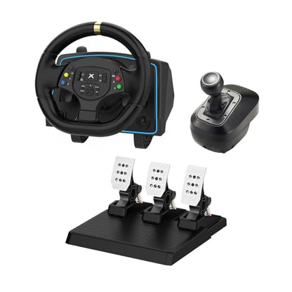 DOYO Racing Wheel - 1080° Degree Universal Usb Car Sim Race Steering Wheel with Pedal and Shifter, Vibration Feedback, Paddle Shifters, Gaming Steering Wheel for PC, Xbox One, PS4, Xbox Series X/S, PS3, Switch