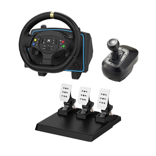 DOYO Racing Wheel - 1080° Degree Universal Usb Car Sim Race Steering Wheel with Pedal and Shifter, Vibration Feedback, Paddle Shifters, Gaming Steering Wheel for PC, Xbox One, PS4, Xbox Series X/S, PS3, Switch