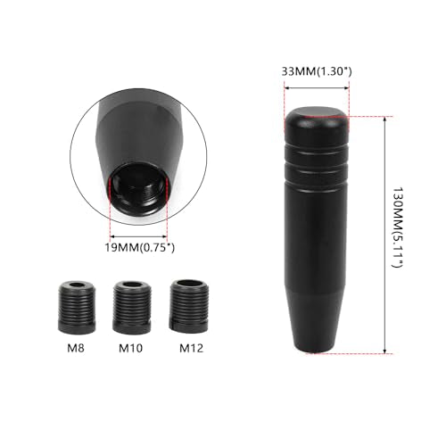 Universal 5inch Aluminum Alloy Shift Knob, Heavy Duty Car Gear Lever Stick Shifter Handle fit Most Automatic Manual Vehicle Black - color: Black, size: 13cm