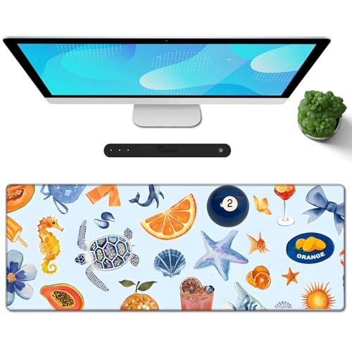 Galdas Gaming Mouse Pad XXL XL Large Long Extended Big Mousepad Non-Slip Rubber Keyboard Mouse Pad with Stitched Edges for Laptop Home Office (31.5x11.8x0.08 Inch) -Shell 2025 - color: Shell 2025