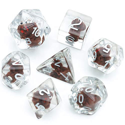 Cusdie 7-Die DND Dice, Polyhedral Dice Set Filled with Animal, for Role Playing Game D&D Dice (Tedy Dog) - color: Tedy Dog
