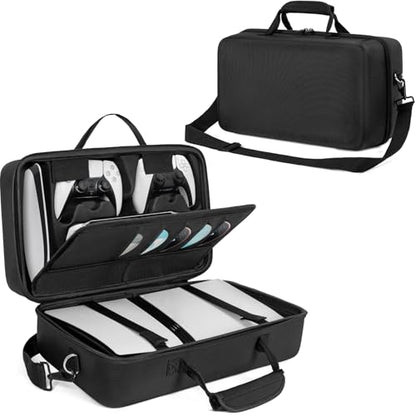 OUUTMEE Hard Shell Carrying Case Compatible with PS5 Pro | Travel Storage Bag for PlayStation 5 Pro, Organizer Protective Case Holds PS5 Pro Disk Digital Edition, Games and Accessories - size: For PS5 Pro