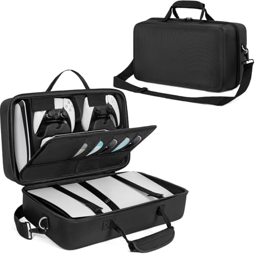 OUUTMEE Hard Shell Carrying Case Compatible with PS5 Pro | Travel Storage Bag for PlayStation 5 Pro, Organizer Protective Case Holds PS5 Pro Disk Digital Edition, Games and Accessories - size: For PS5 Pro