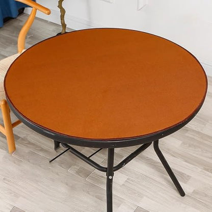 Round Mahjong Mat Thickened and Non-Slip Mahjong Table Cover with Rubber Backing Home Play Mat for Poker, Card, Board, Tile Games(Brown,60cm/27.55in) - color: Brown, size: 60cm/27.55in