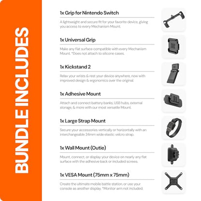 Mechanism 7-in-1 Bundle for Nintendo Switch OLED & LED | Kickstand, Battery, VESA & Wall Mounting Kit | Mount Anything to Your Switch & It to Anything | Case Friendly Accessories - color: Nintendo Switch