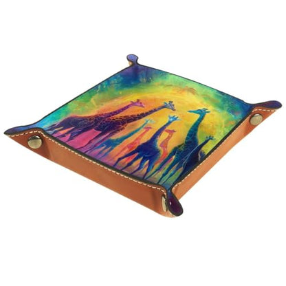 Giraffes and Rainbows Dice Tray Dice Rolling Tray Folding Dice Holder for Dice Games, Like RPG, DND and Other Table Games - color: Multi 13