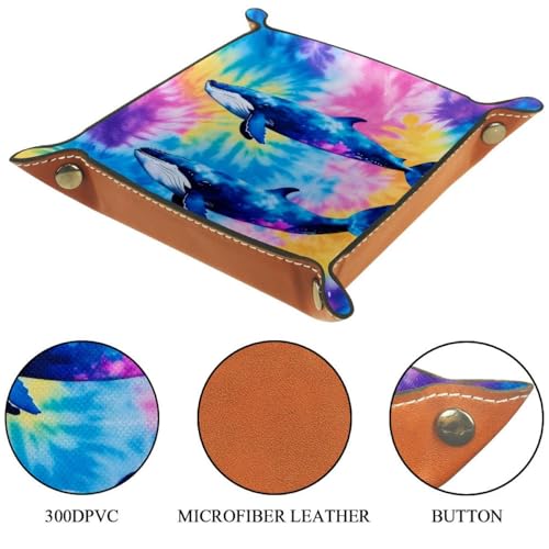 Tie Dye Whales Dice Tray Dice Rolling Tray Folding Dice Holder for Dice Games, Like RPG, DND and Other Table Games - color: Multi 8