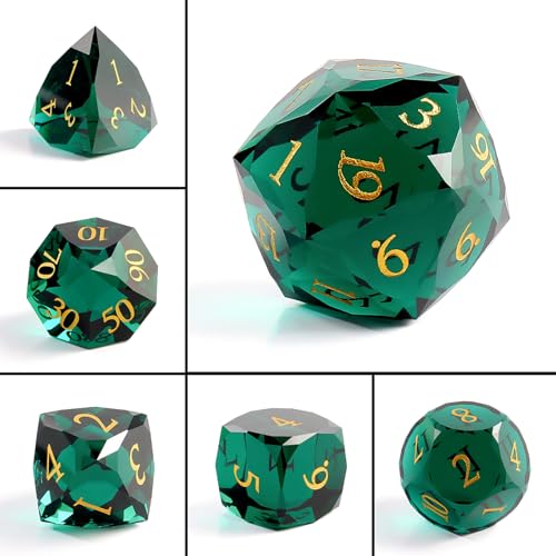 Unique Gemstone Dice Set 7PCS, Handmade Natural Stone Polyhedral DND Dice with Premium Gift Case for Board Game Lovers Birthday Gift (SJ-002-FBA) - color: Sj-002-fba