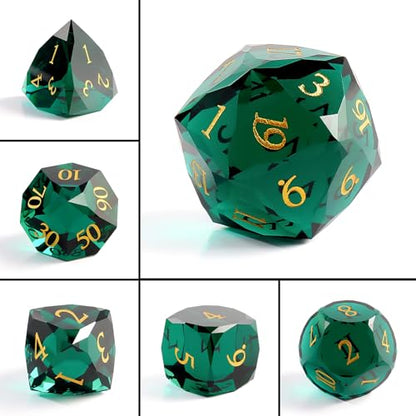 Unique Gemstone Dice Set 7PCS, Handmade Natural Stone Polyhedral DND Dice with Premium Gift Case for Board Game Lovers Birthday Gift (SJ-002-FBA) - color: Sj-002-fba