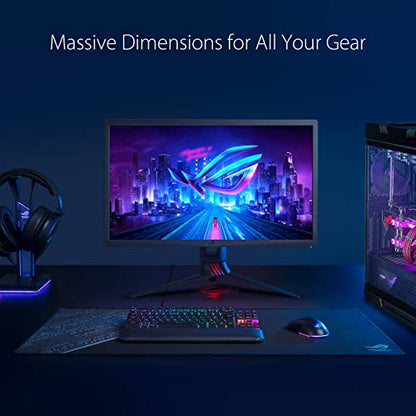 ASUS ROG Sheath BLK Gaming Mouse Pad – 35.4” x 17.3", Extra-Large Surface, Ultra-Smooth for Precise Mouse Control, Anti-Fray Stitched Edges, Non-Slip Base - Black/Gray - color: Black/Gray, size: 35.4L x 17.3W inches