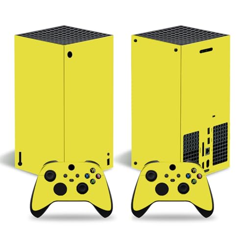 Skin Sticker for Xbox Series X Digital Edition, Full Cover Vinyl Decal for Console and Controller (Yellow) - color: Yellow