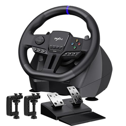 PXN Gaming Steering Wheel - 270/900° V900 GEN2 Sim Racing Wheel | Hall Effect 2-pedal Set, Responsive Paddle Shifters - for Xbox One, Xbox Series S|X, PC, PS4, Switch
