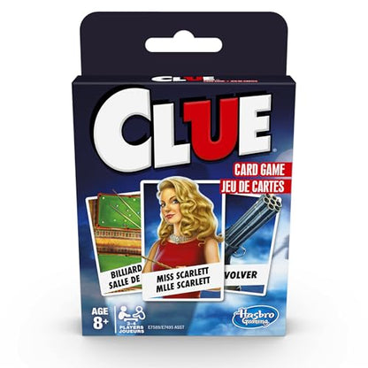 Hasbro Gaming Clue Card Game, 3-4 Player Strategy Game, Fun Summer Activities, Vacation Travel Essentials, Ages 8+ - size: 1 Count (Pack of 1)