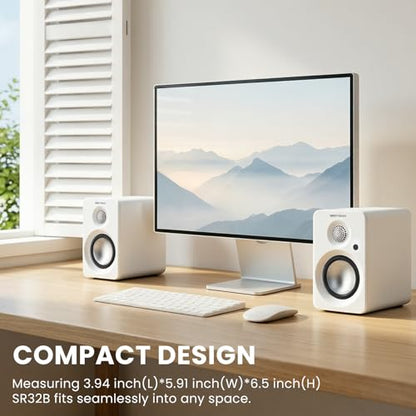 BESTISAN Computer Speakers for Gaming, Powered Studio Monitor Speakers | Bluetooth 5.4 HDMI USB-C AUX Inputs for PC Desktop Ipad Turntable