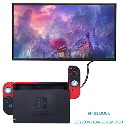 Dockable Case for Nintendo Switch - COMCOOL 3 in 1 Protective Cover Case for Nintendo Switch and Joy-Con Controller with Screen Protector - Red Black - color: Red Black