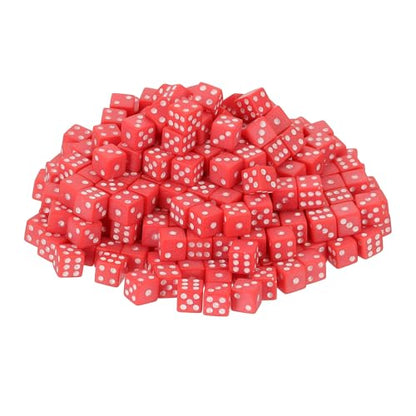 uxcell 300Pcs Mini Dice, 8mm/0.31" Acrylic Tiny Six Side Game Dot Square Dice Bulk for Table Board Game Party Activities, Red/White - color: Red/White, size: 8mm/0.31"