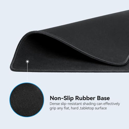 TECKNET 4 Pack Mouse Pad with Anti-fray Stitching, Waterproof Surface & Non-Slip Rubber Base with Stitched Edges Gaming Mouse Mat for Laptop, Compatible with Laser and Optical Mice - Black - color: A-Black-4 Pack