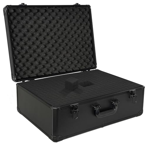 23 Inch Aluminum Carrying Case 23 X 16.5 X 8.6 Inch Ideal for Microphone & Camera Gear Transportation, DJ Mixer Case with Customizable Pre-Diced Foam, Black - size: Inner：22.5''X 16''X 8.3''