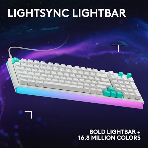 Logitech G512 X 98 TMR + Tactile Switch Mechanical Gaming Keyboard - White | Hot-Swappable 9x TMR Rapid Trigger + Tactile Mechanical Switches, Gasket, PBT Keycaps, <8K, LIGHTSYNC RGB, for PC & Mac - color: White, size: 98 percent, style: Tactile Switches