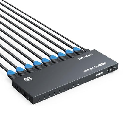 MT-VIKI HDMI Splitter 4K@60Hz, HDMI Splitter 1 in 8 Out, RGB 4:4:4, HDMI2.0b, HDCP2.2, 18Gbps, Full UHD Distributor for PS4 Fire Stick HDTV - size: 1x8 4K60