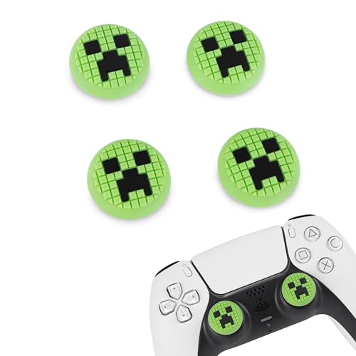 TIKOdirect Thumb Grip Caps for PS5, PS4, Switch 2 Pro, Soft Silicone Thumb Grips, Thumb Joystick Cap for ps5/ps4 controller, 4 psc/ 2 pairs, Green - color: Green