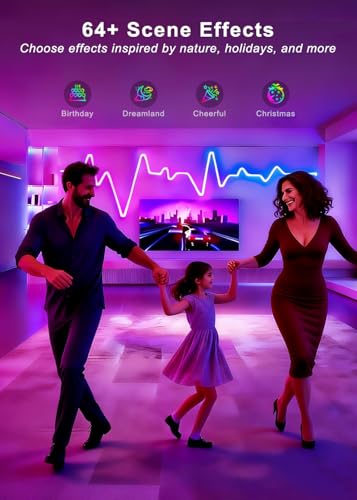 9.8FT Neon Rope Lights,Flexible RGB+IC LED Strip Lights,Remote Control,Multiple Modes,for Living Room,Bedroom,Holiday Decoration - size: RGBIC-3M