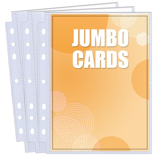 50 Pack Jumbo Card Sleeves for A5 3/6 Ring Binders, 5.7" x 7.9" Ultra-Clear Top-Loading Sheets, Double-Sided Design with 100 Pockets, Oversized Card Protectors - color: 5.7x7.9-clear Sleeves