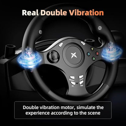 NBCP PC Racing Wheel,F2 Pro 270 Degree Universal USB Car Sim Race Steering Wheel 10.2-inch Gaming Racing Wheel Driving Wheel and Linear Pedals for PC,PS4,PS3,Xbox One,Xbox Series X|S,Switch - color: Black-270 ° PC,PS4,XBOX