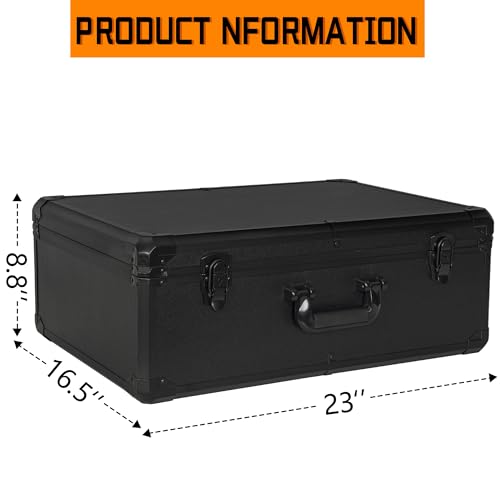 23 Inch Carrying Storage Case | Ideal for Microphone & Camera Gear Transportation, DJ Mixer Case with Customizable Pre-Diced Foam, 23 X 16.5 X 8.6 Inch - size: Inner：22.5''X 16''X 8.3''