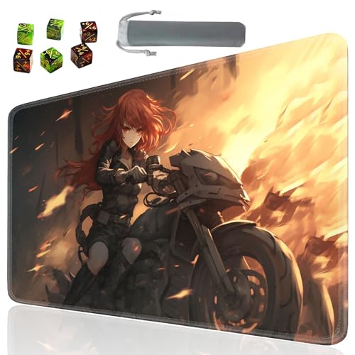Board Game for TCG Playmat Table Mats Games Size 60X35 cm Mousepad Compatible for MTG RPG CCG Trading Card Game Play mats with 6 Dice (Playmat 15) - color: SOTW-playmats-1-15