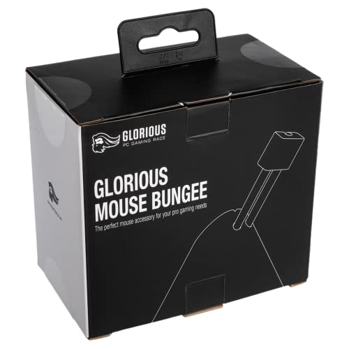 GLORIOUS Gaming Mouse Bungee - Flexible Mouse Cable Management - Gaming Mouse Accessory (White) | Eliminates Drag, Adjustable Arm For Various Heights, Durable Build Quality, Rubber Grip Base And Versatile Clip