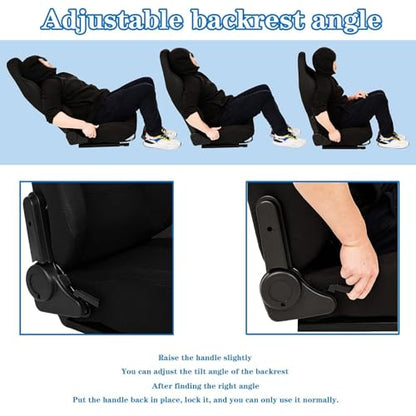Racing Rear Seat Stand for Steering Wheel Mount to Expand into Gaming Simulator Cockpit with Black Double Locking Slides Ergonomic Breathable Driving Race Chair Fit for Marada, Minneer