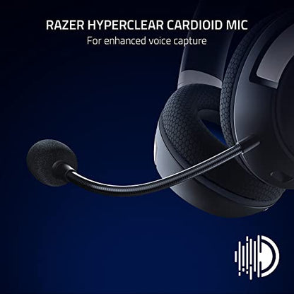 Razer Kaira Wireless PlayStation Gaming Headset, White & Black | 50mm Drivers, HyperClear Cardioid Mic, Memory Foam Cushions, Bluetooth, 30 Hr Battery, for PlayStation 5, PS4, PC, Mobile - color: White/Black, style: Kaira HyperSpeed